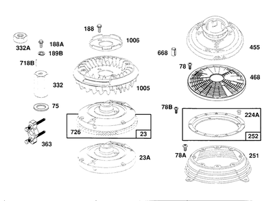 Flywheels, Guards Diagram and Parts List for 260772-0023-XX  Briggs and Stratton Engine